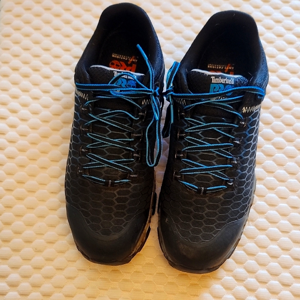 Timberland Black Sneakers with Blue Size 10.5 STEEL TOE